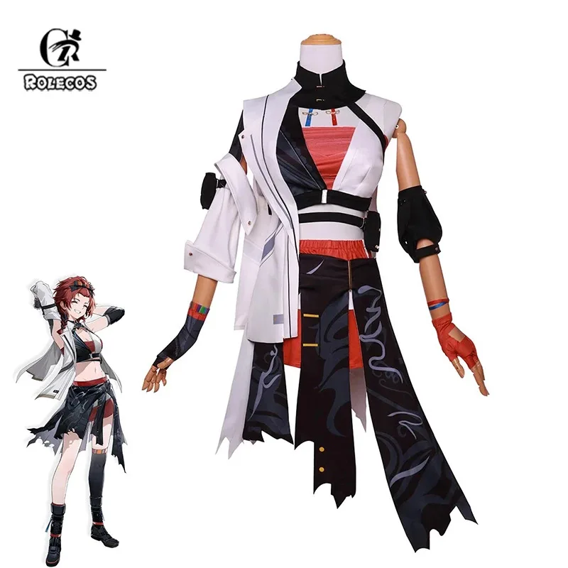 ROLECOS لعبة Wuthering Waves Chixia أزياء تنكرية جالانت الحريق دورية Chixia بدلة نسائية لحفلات الهالوين