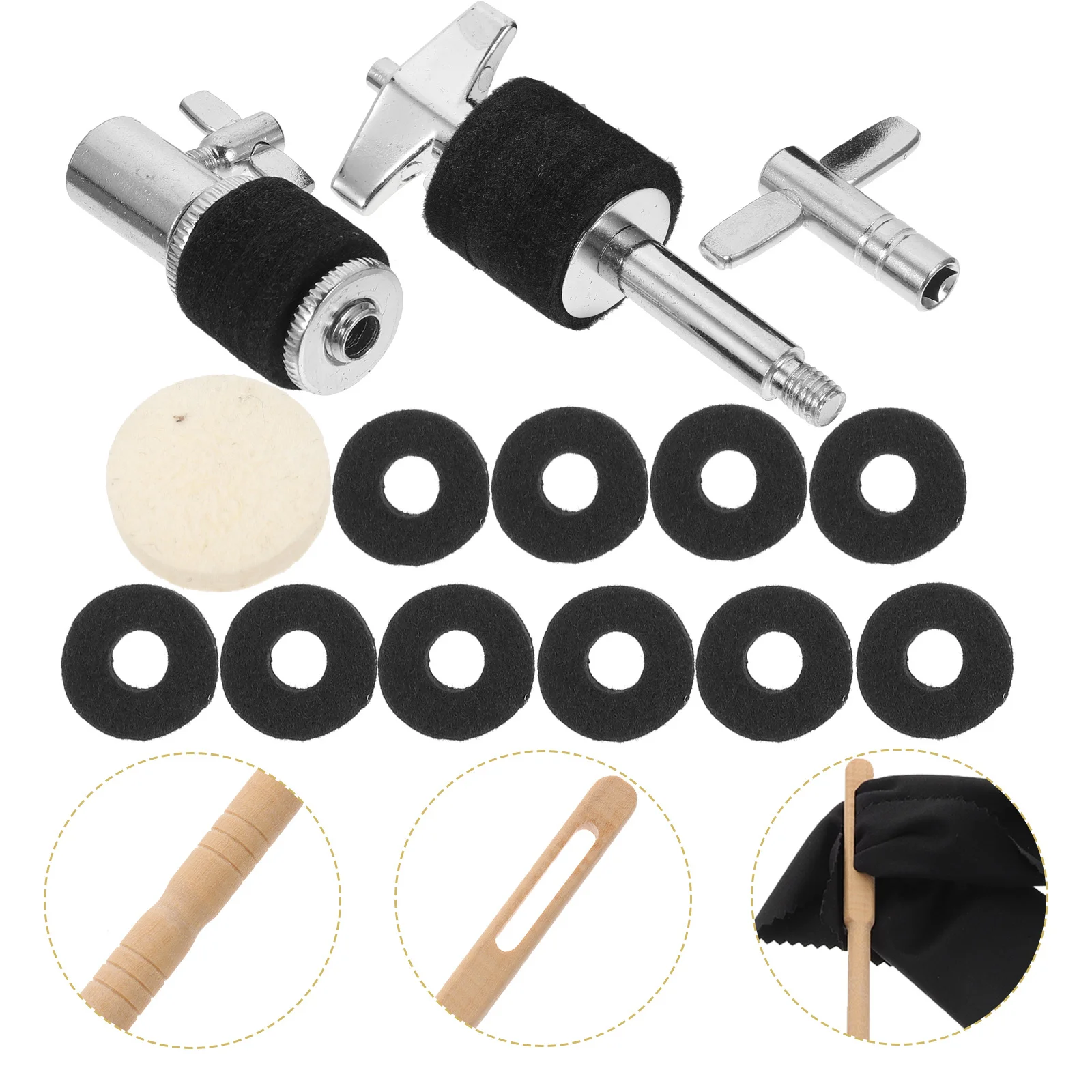 

1 set 1 Set Cymbal Felt Washers Hi Hat Clutch Drum Replacement Parts For Jazz Drum Accessories Durable Instrument Supplies