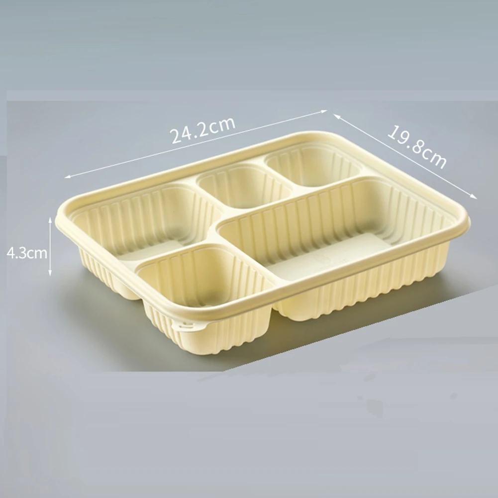 Disposable Lunch Box Gridding Box Bento Commercial Takeout Packaging Box FoodGrade EnvironmentFriendly Degradable Bowl C