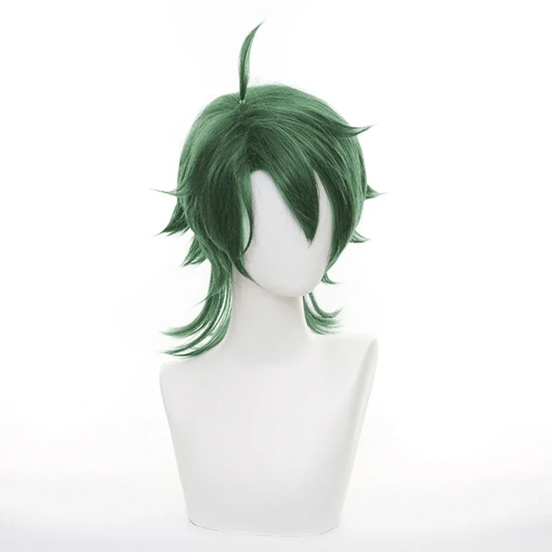 Anime SK∞ Joe Cosplay Wig Green Short Straight Mullet Little Ponytail Fake Hair SK8 the Infinity SK Eight Role Play