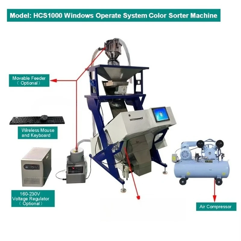 50-8000kg/h Coffee Beans Rice Millet Grain Plastic Salt Quinoa Blueberry Nuts Tea Color Sorting Machine Color Sorter Machine
