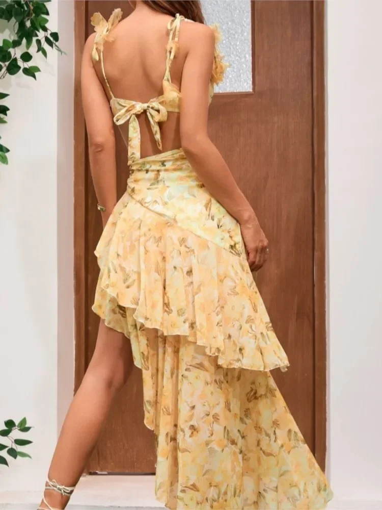 Bikini negro Retro, traje de baño de una pieza estampado a la moda y cubierta con falda ajustada, vendaje para mujer, playa de verano, elegante de lujo