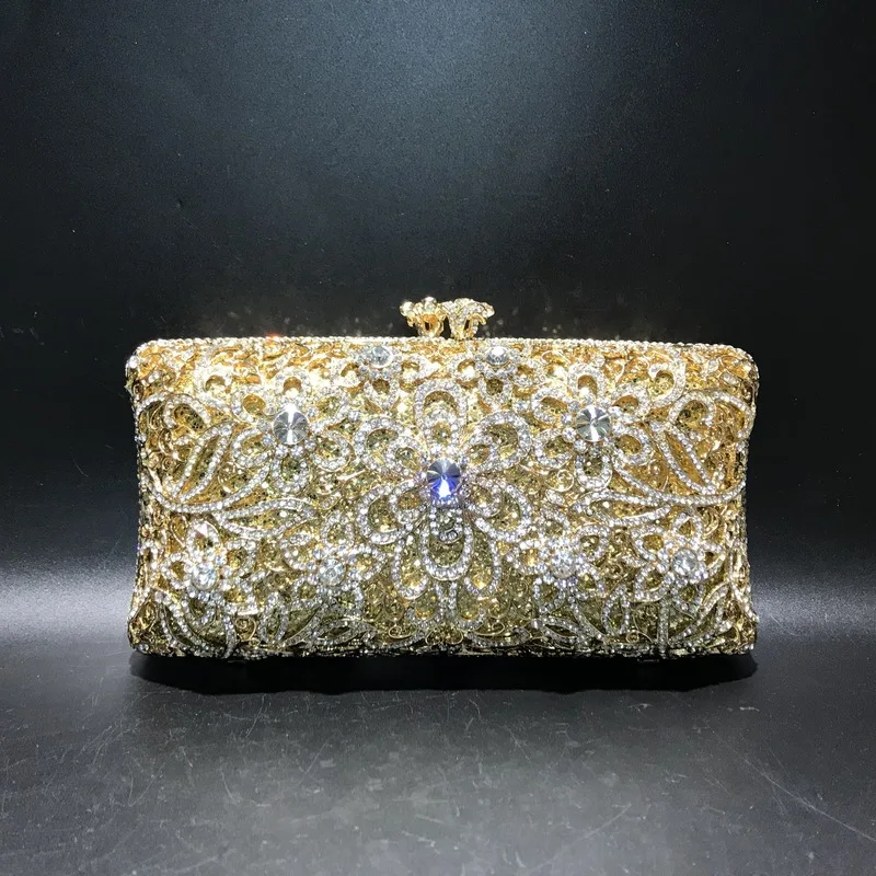 Celebrity Rhinestone Empty Metal Crystal Dinner Bag Handmade Diamond-encrusted Women's Handbag Light Luxury Style Evening Clutch