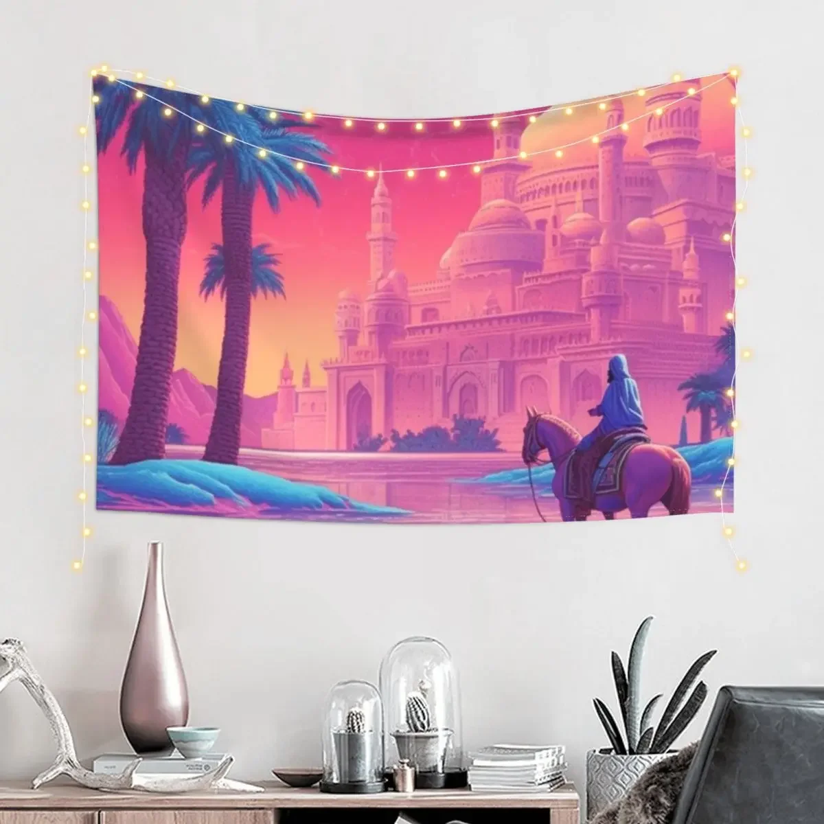 Vaporwave Arabian Nights Tapestry Wall Decoration Items Decor For Bedroom Japanese Room Decor Tapestry