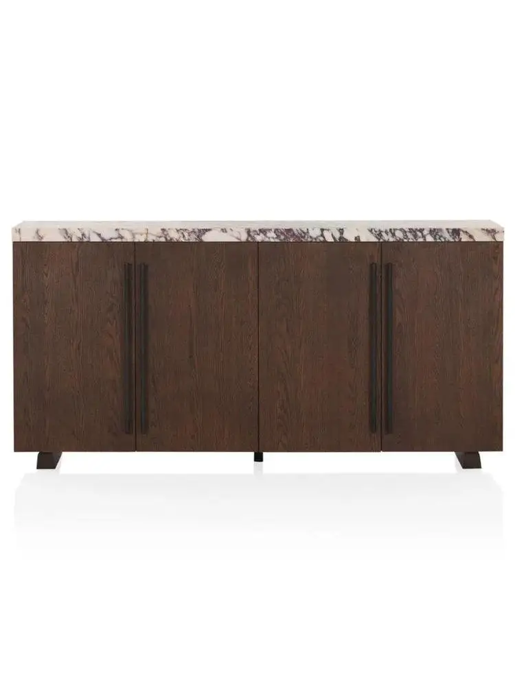 

Тумба-шкаф TTMedieval из массива дерева с мраморной отделкой для столовой, гостиной, прихожей, спальни, прикроватная тумбочка, вилла, легкая роскошь