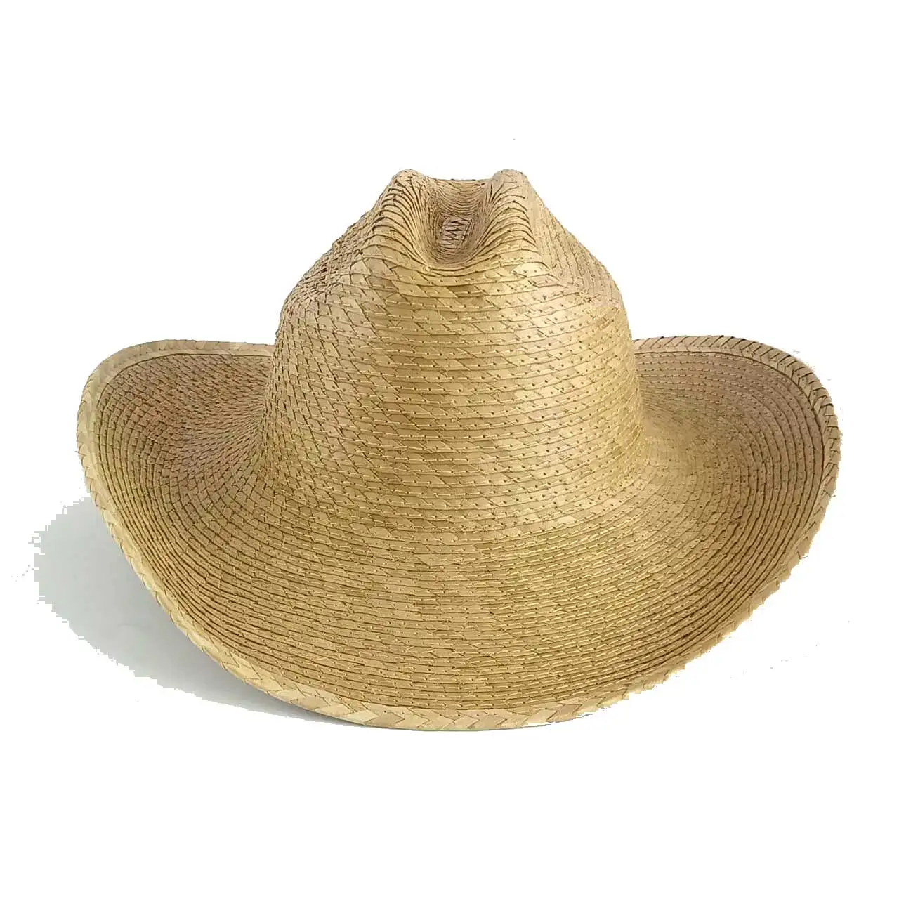 100% Palm Hat Cowboy Straw Hat 9cm Men's Hat Wide Brim Western Cowboy Hat Sun Hat  sombrero vaquero