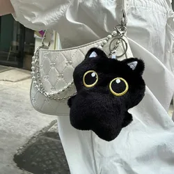 10cm Cute Black Cat plush toy Doll Small Pendant Cuddly Pillow Cushion Ins Black Cat Plush Toy Doll for Boy Girl Brithday Gifts