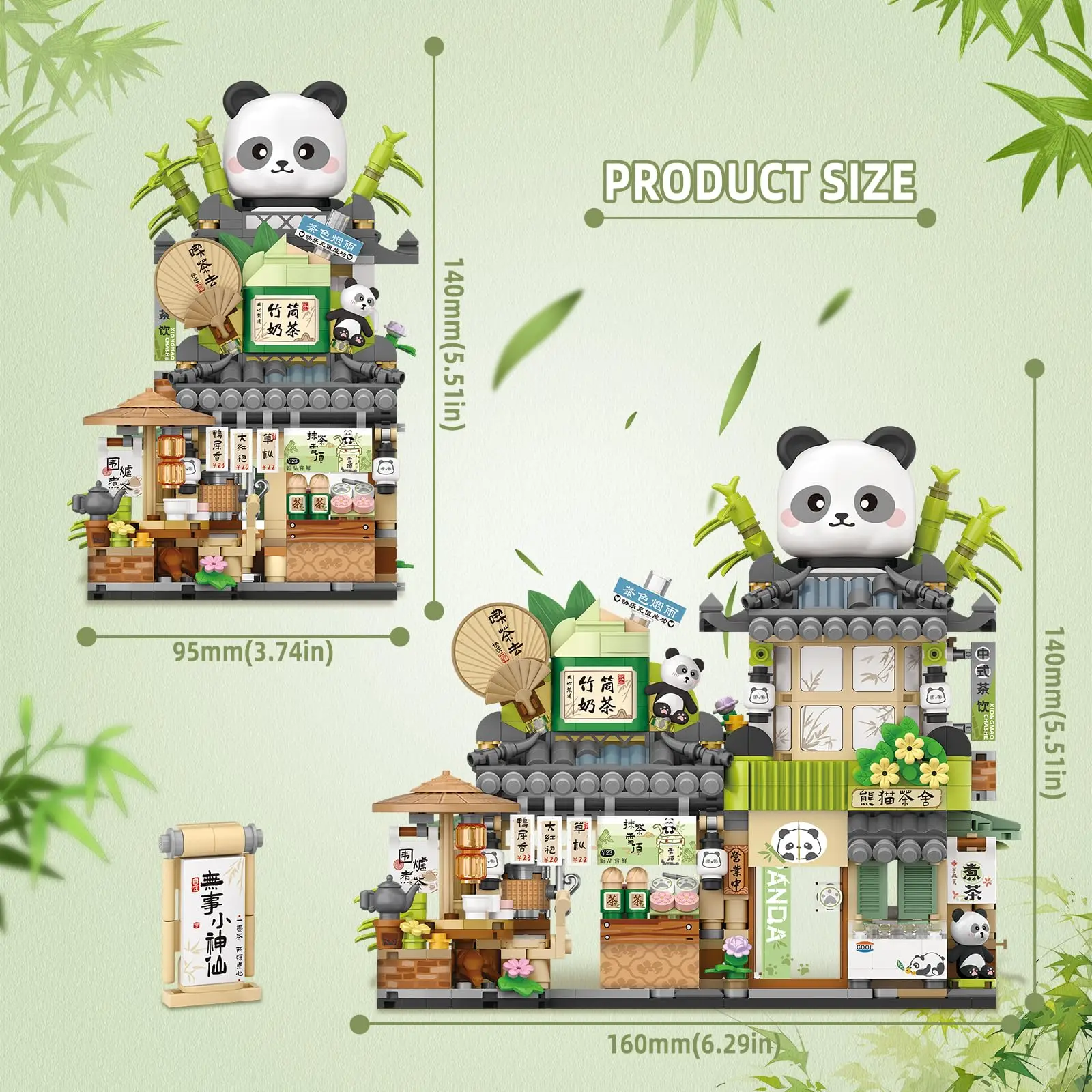 860 pièces magasin de thé vue sur la rue Mini blocs de construction modèle ensemble de construction créatif pour les filles Simulation Architecture jouet cadeau pour les enfants