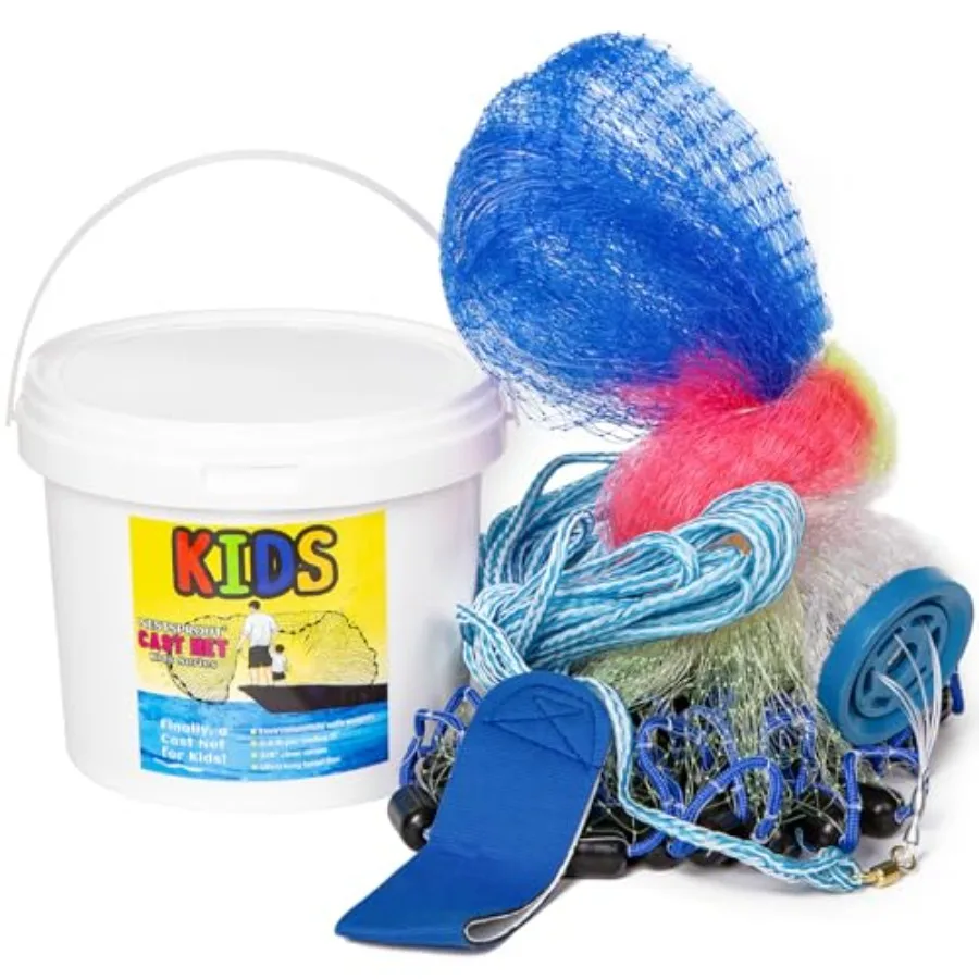 

Fishing Cast Net for Colorful Throw Net for Freshwater and Saltwater Eco-Friendly Lead Weights 3/8inch Mesh Size 0.8/LB Per Fee