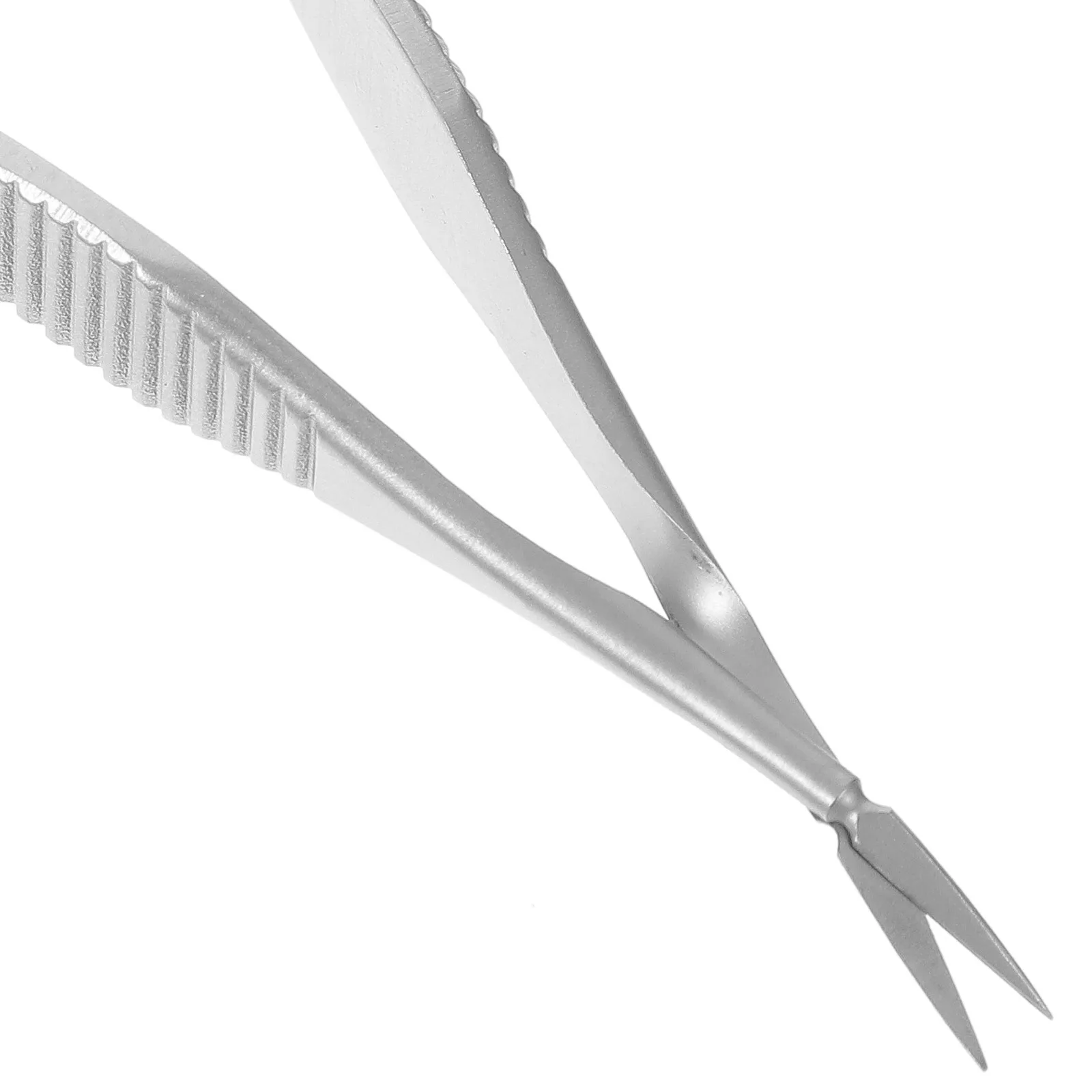 Nożyczki ze stali nierdzewnej z ostrym końcem, precyzyjne okulistyczne nożyczki do powiek i kanty, wielokrotnego użytku, metalowe narzędzie chirurgiczne klasy medycznej.