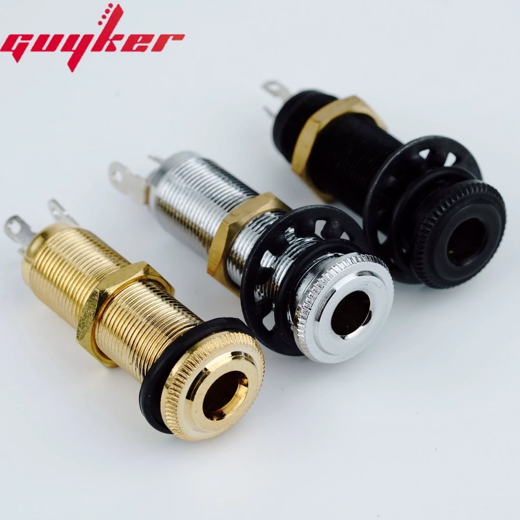 1 Piece Stereo Long Threaded Output Jack for Electric Guitar Bass MADE IN KOREA