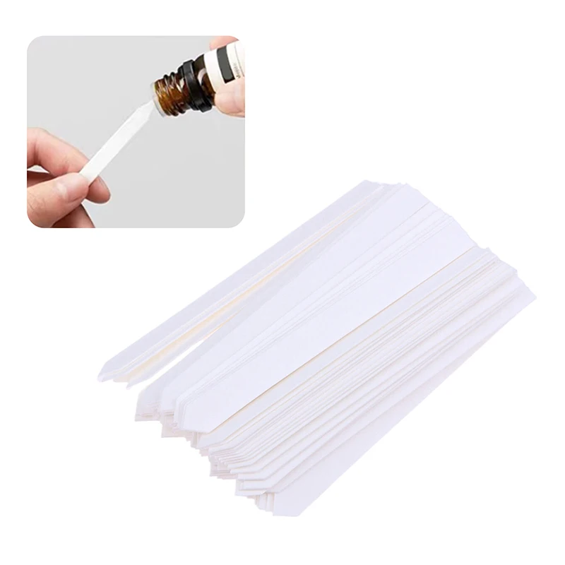 Tiras reactivas de Perfume, cinta de botella de prueba Premium para probar fragancias y aceites esenciales, papel de aromaterapia, 100 Uds.