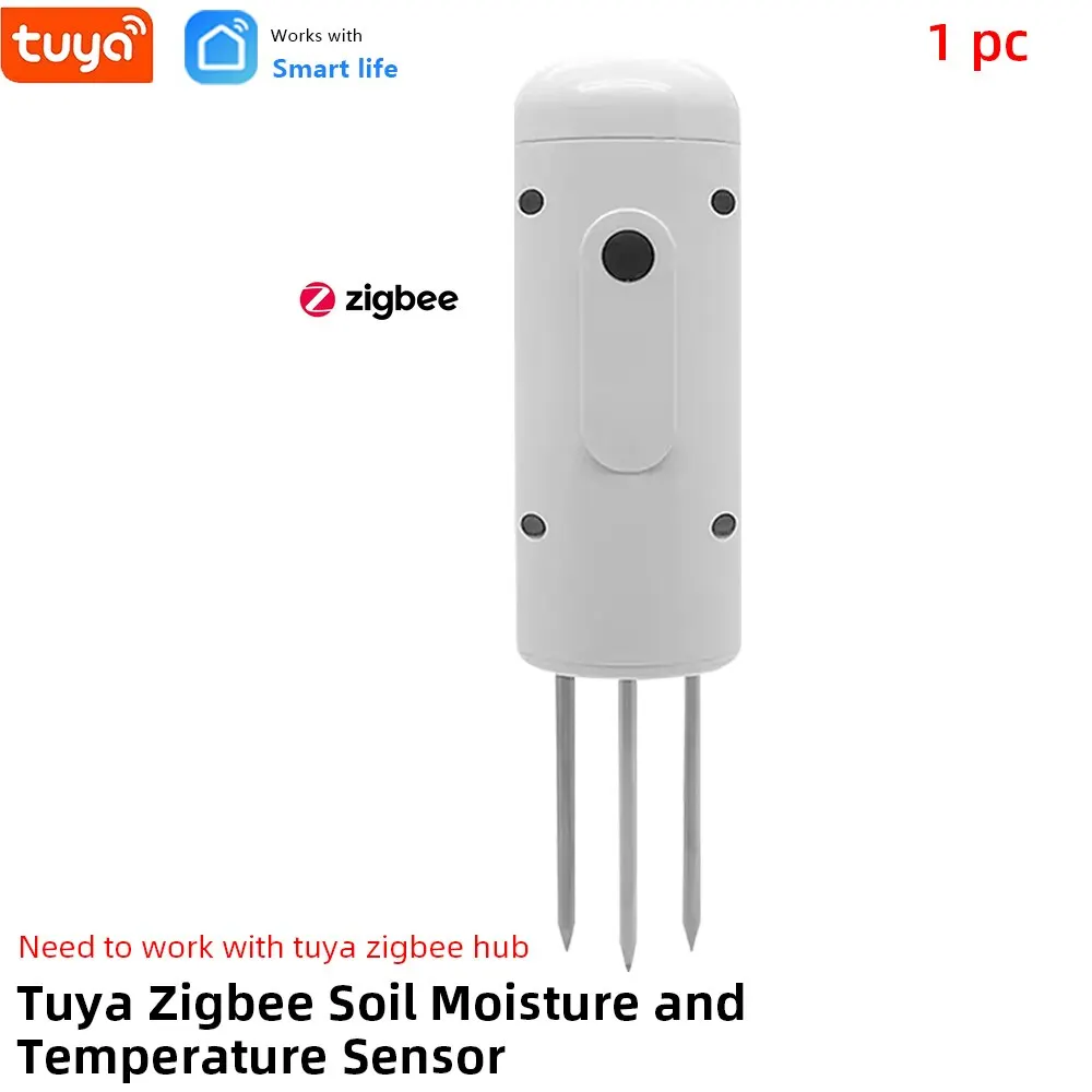 Tuya Zigbee Smart Water Valve Controller Sprinkler Druppelirrigatiesysteem en Tuya Zigbee Bodem Vocht-en Temperatuursensor