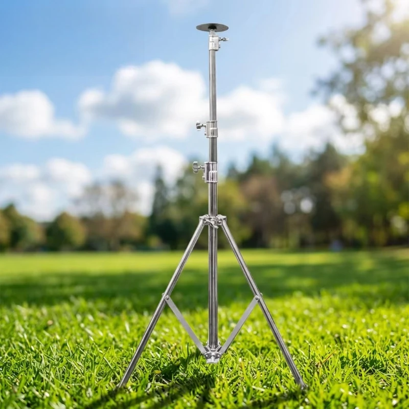 Manual telescopic antenna pole, portable stainless steel tripod pole for lighting and surveillance cameras
