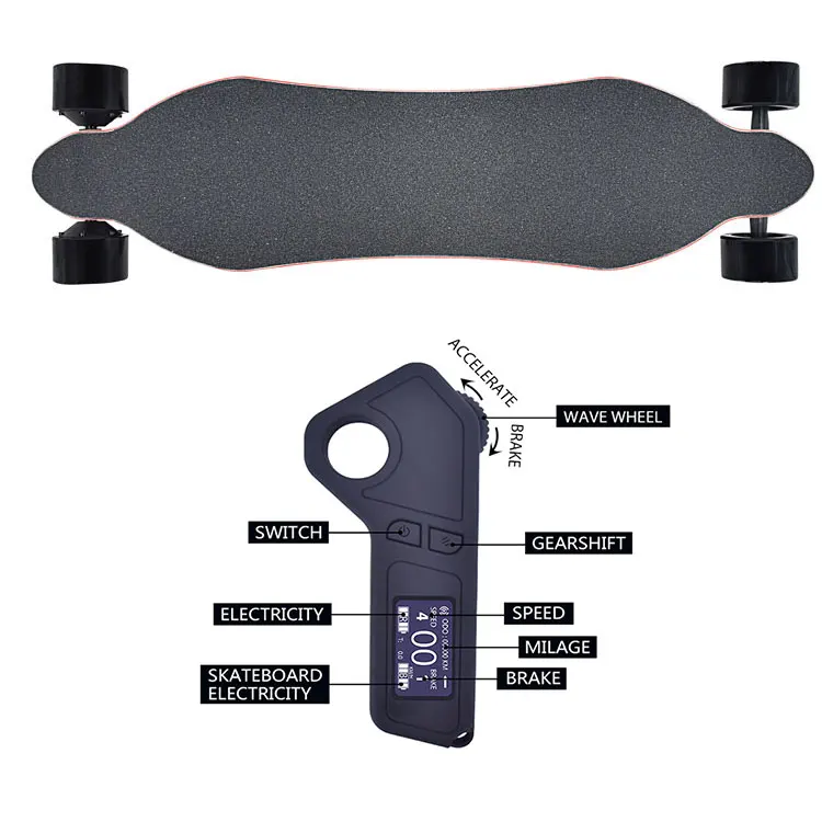 1200W 36V 45Kmh رخيصة كاملة Longboard على الطرق الوعرة لوح التزلج الكهربائي الكبار