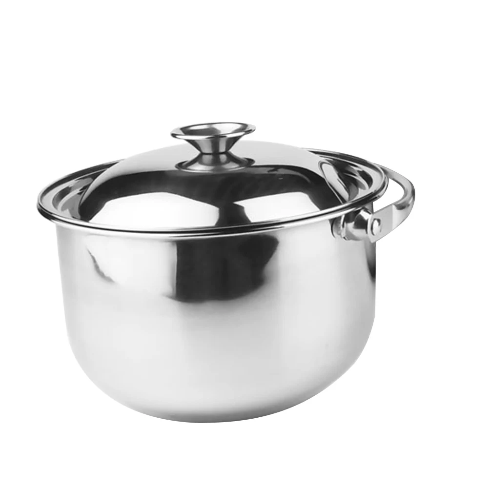 

Stainless Steel Cooking Pot 18cm Soup Pots Lid Handle Gas Stove Induction Cooker Kitchen Gadget Stockpot Casserole