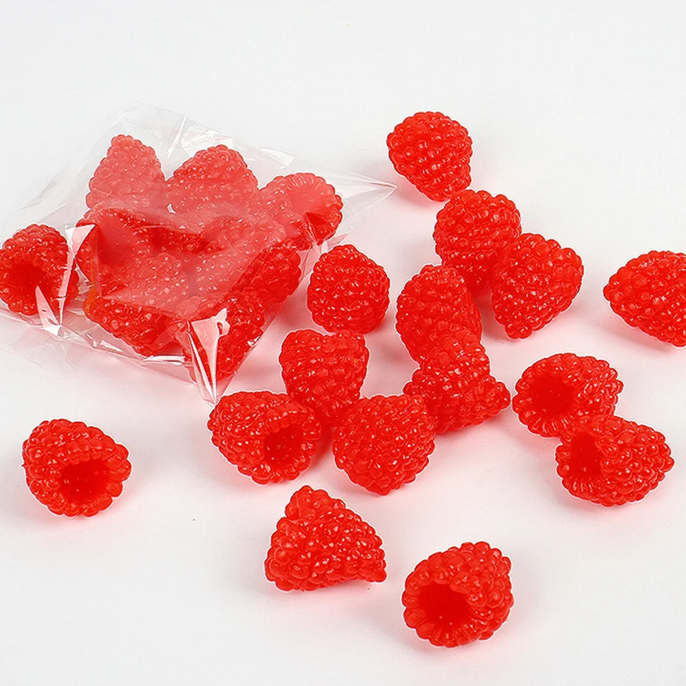 

Artificial Raspberry Lifelike Raspberries Faux Fruit Model Fake Plant Photography Prop Basket Display Kitchen Decor Black
