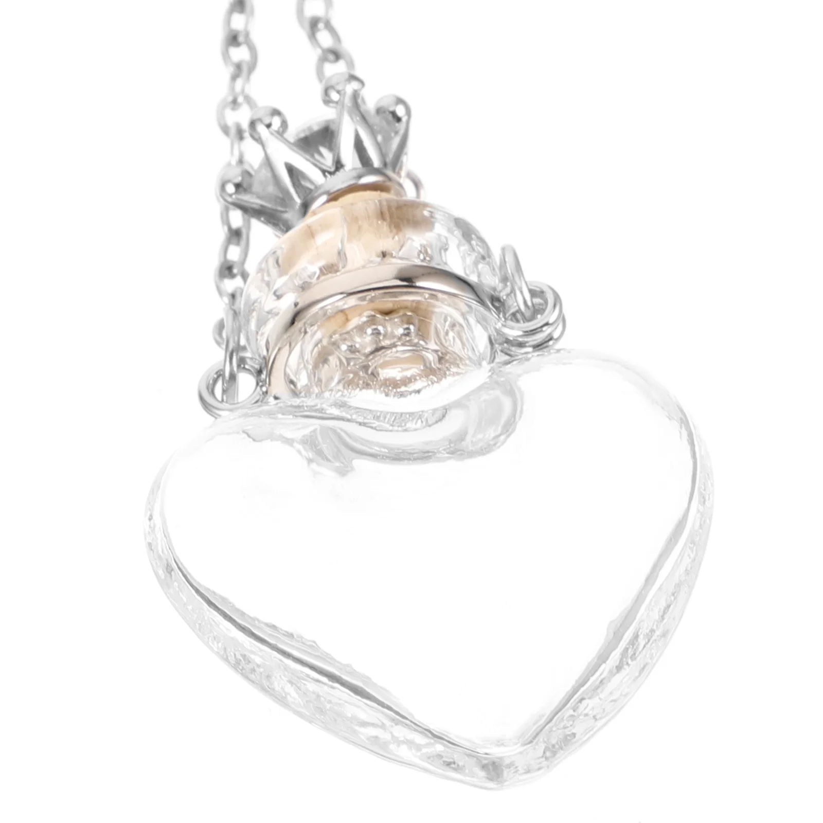 

Vial Necklace Perfume Bottle Pendant Heart Shape Titanium Steel Essential Oil Bottle Necklace for Women Unique Jewelry