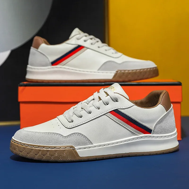 

Men Luxury Sneakers Fashion Designer Casual Sports Shoes Male Trend Striped Flats Skateboard Shoes High Quality Men Tenis Shoes
