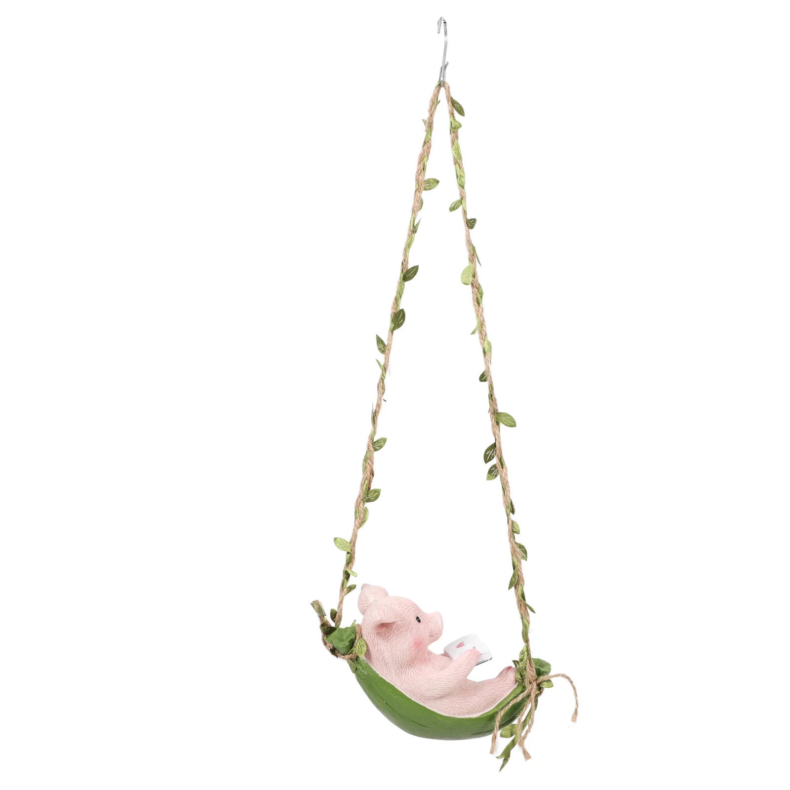 

Resin Pig Swing Hanging Decoration for Garden Balcony Yard Outdoor Space Cute Animal Decorative Pendant Landscape Ornament