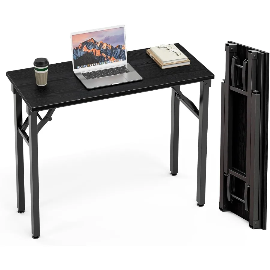 

Small Computer Desk Folding Table 35.8 Foldable Office Desk No Assembly Perfect for Small Spaces in Bedroom or Apartment Portab