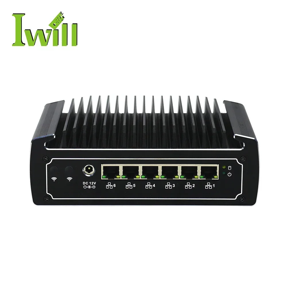 Fanless Core i5 8250U quad core 8 hilos micro pc mini computadora nano itx pfsense firewall router con 6 RJ45 1000M LAN