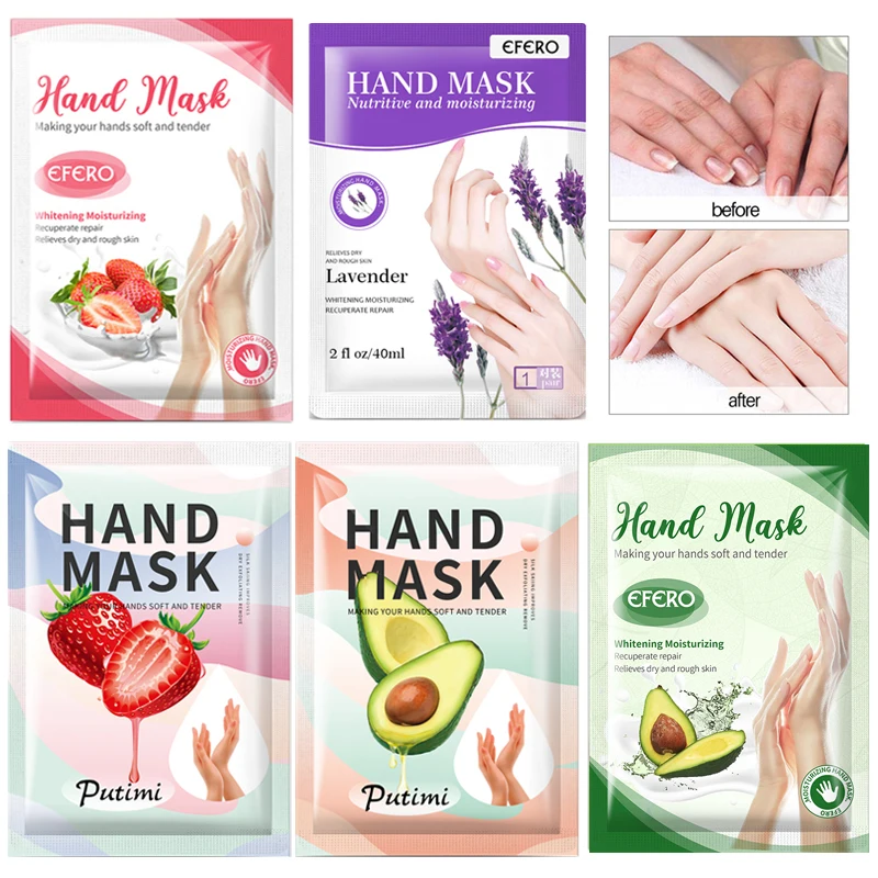 5Pack Hand Mask Anti Rough Dry Skin Exfoliating Mask for Hands Care Moisturizing Whitening Mask Hand Spa Gloves Peeling Mask