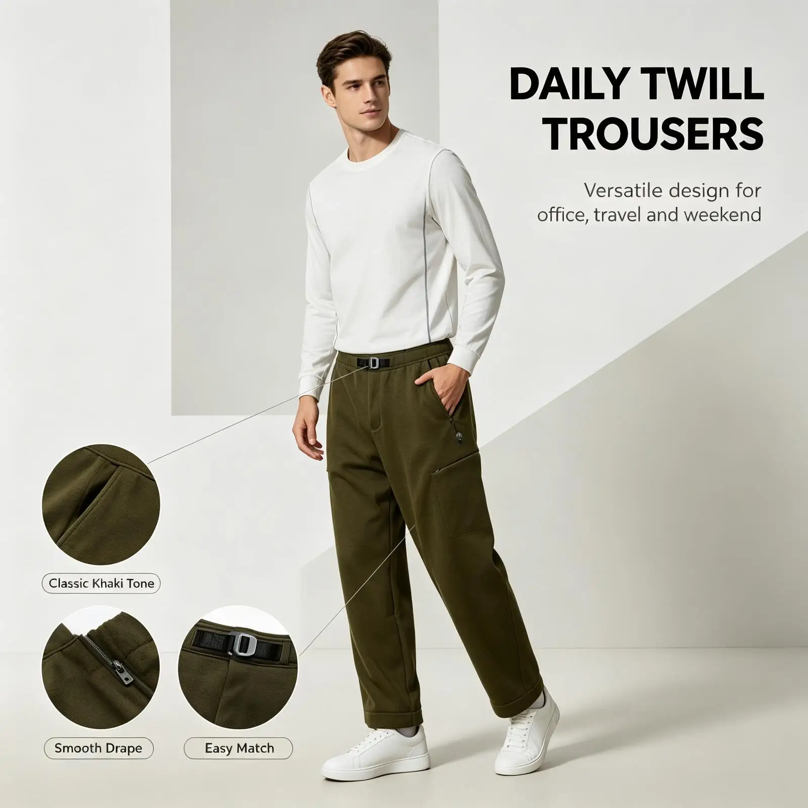 Under Armour Men's Khaki Chino Pants, Slim Tapered Fit Twill Trousers, Casual Smart Pants for Office Travel Daily Streetwear