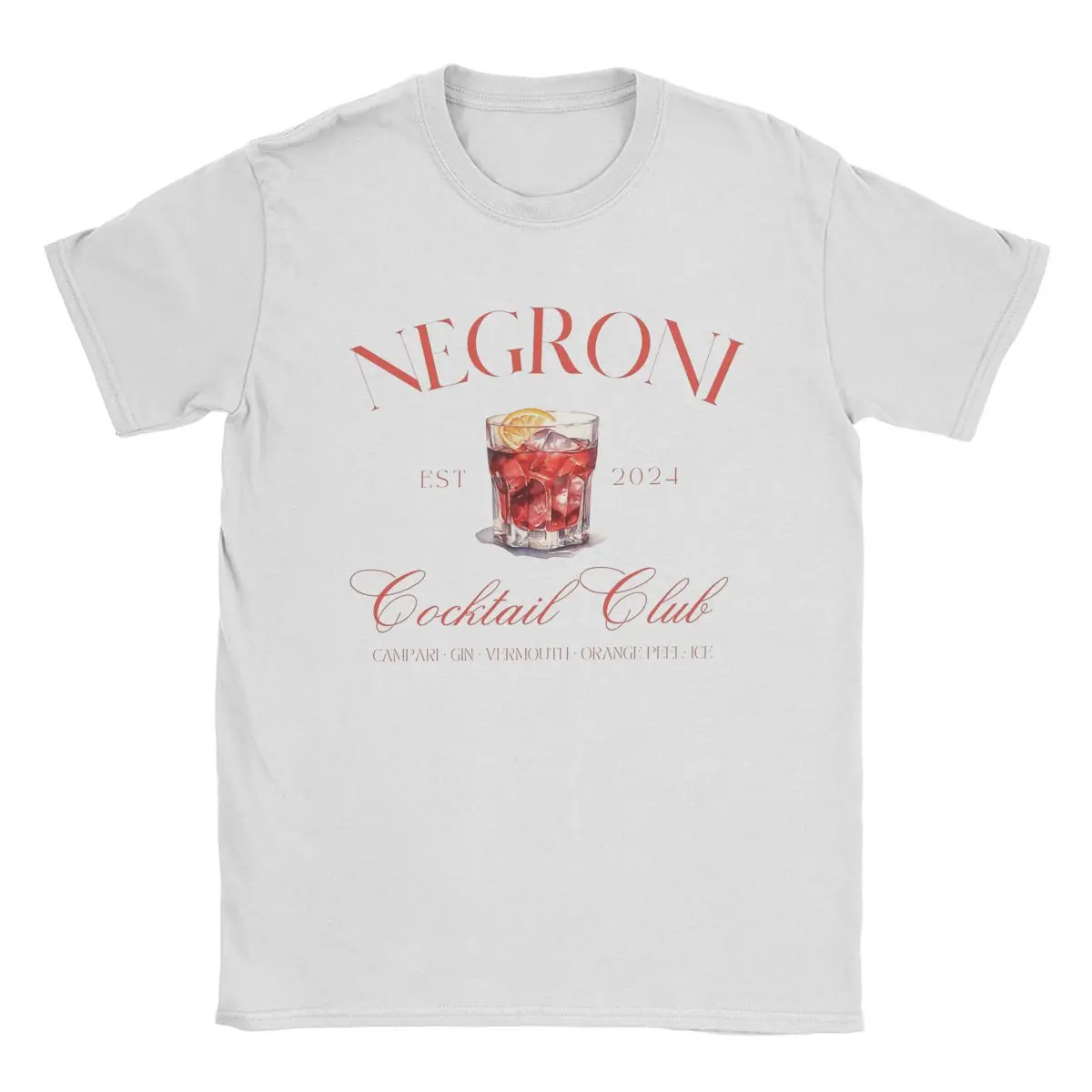 Negroni Cocktail Club Men T Shirt Creative Tee Shirt Short Sleeve Crewneck T-Shirt Pure Cotton Graphic Printed Tops