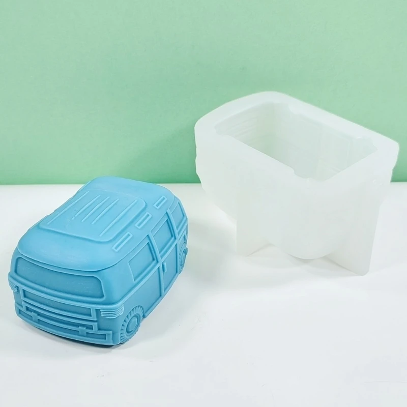 3D Bus Silicone Mold Making Mould Handmade Soap Exploy Resin Molds Home Decorations for Home