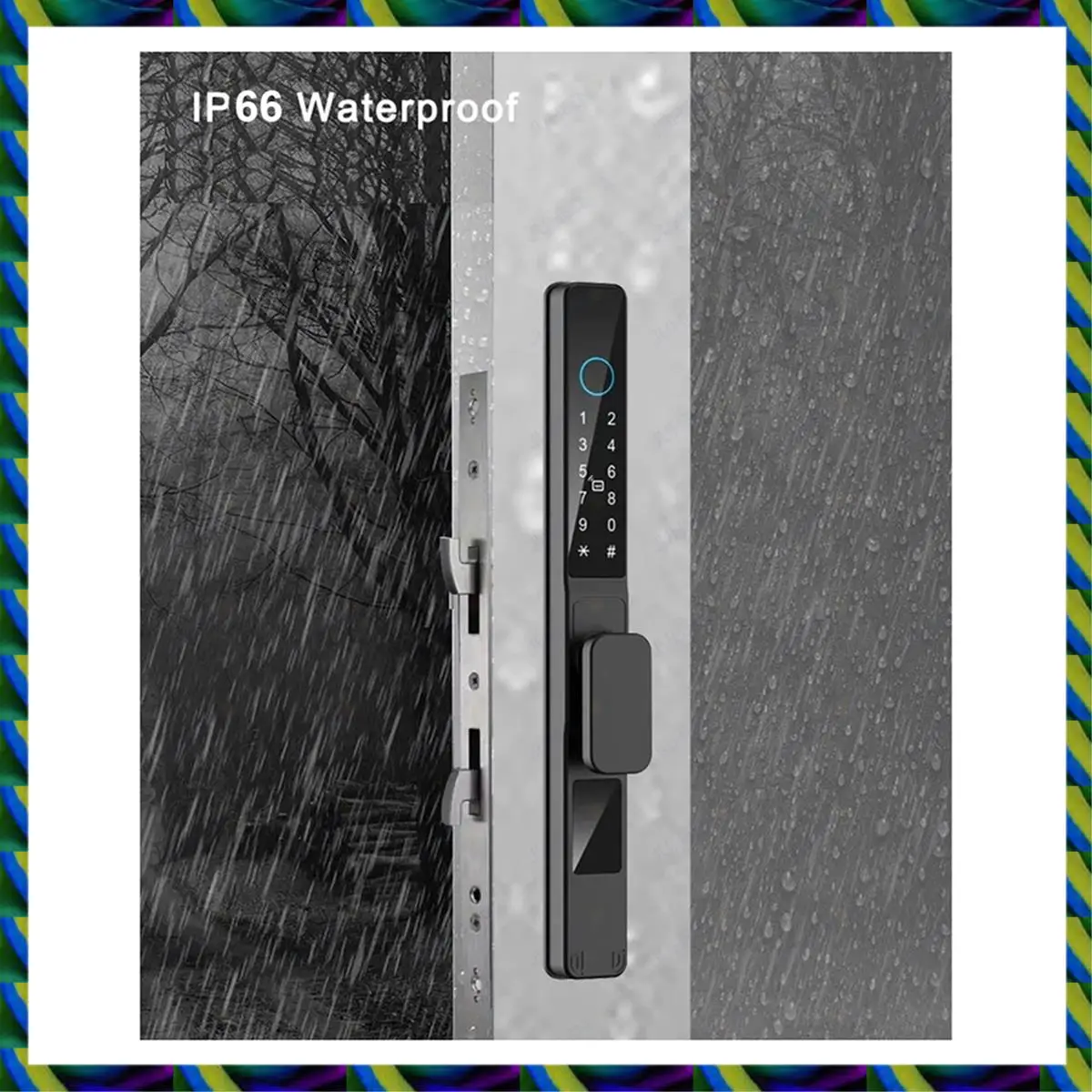 Daily Smart Electronic Door Lock Double Hook Mortise Fingerprint Password Electronic Sliding Door Lock B