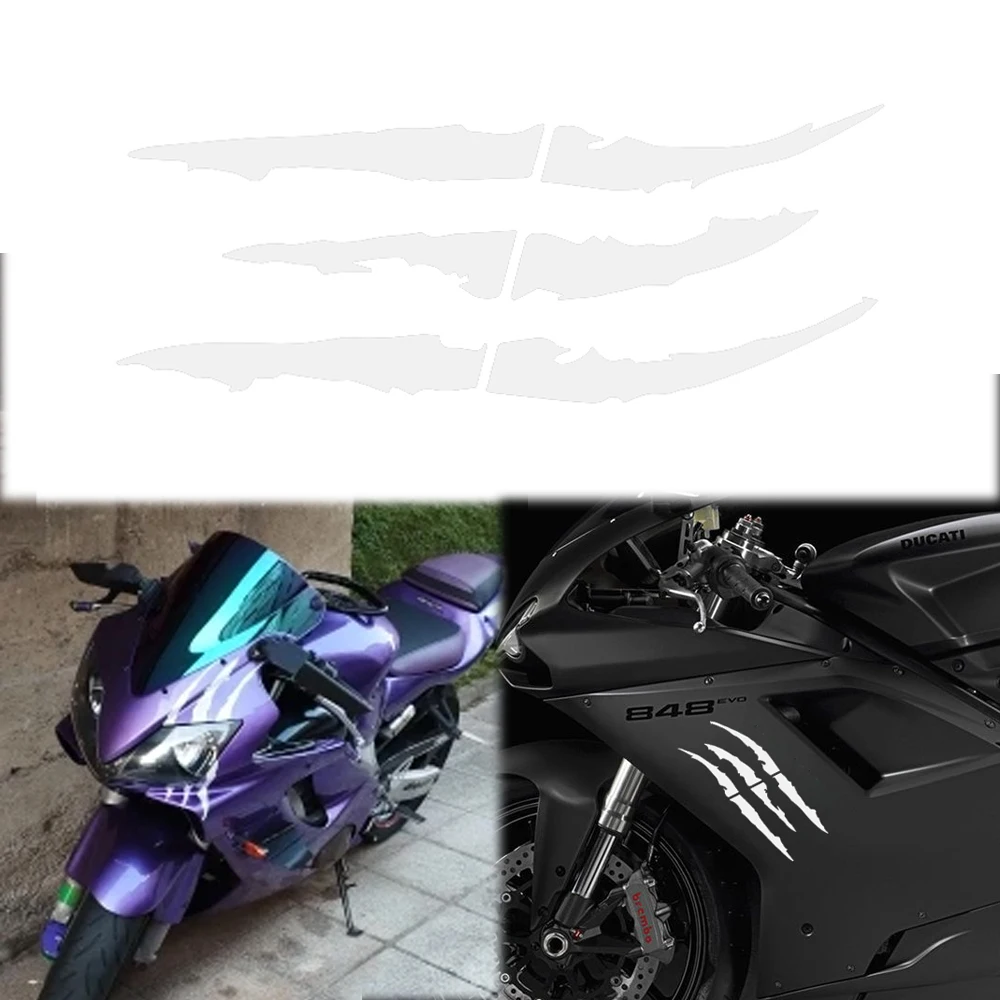 Motorcycle Car Sticker Universal Monster Claw Scratched Stripe Decal Marker Reflective Waterproof Moto Decoration Accessories