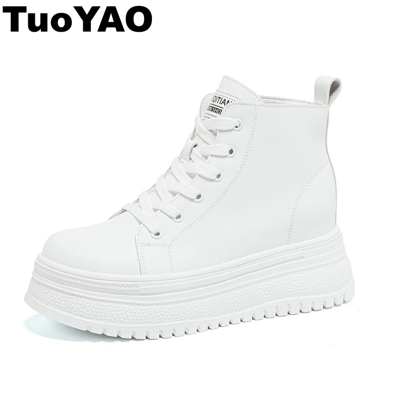 

8 см белые, черные женские ботильоны на платформе, ботильоны на танкетке, обувь из микрофибры, модные кроссовки, обувь с высоким берцем