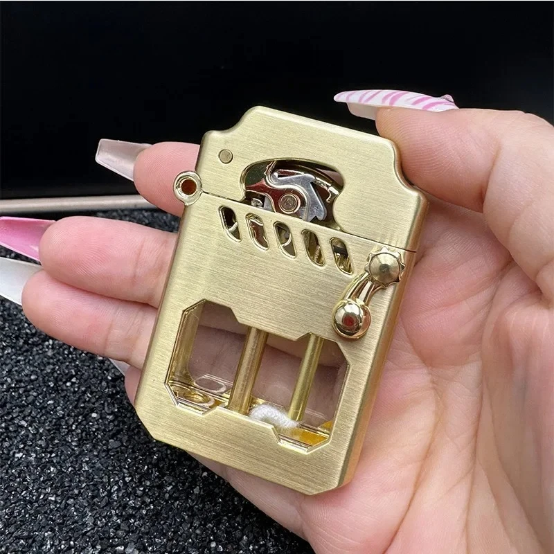 2026 Zorro Fuel Lighter New Creative Metal Windproof Cigarette Lighter Transparent Super Large Capacity High-end Men's Gift
