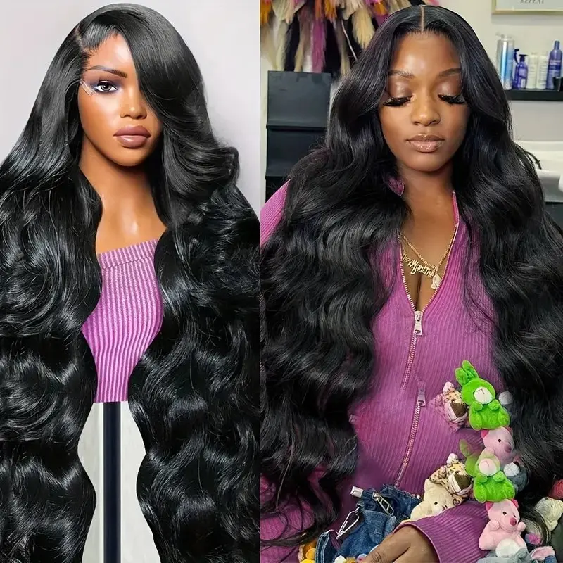 Rosabeauty HD Body Wave Nature Color 13X6 Transparent Lace Frontal Wig 13X4 Front Human Hair Glueless Wig 250 Density