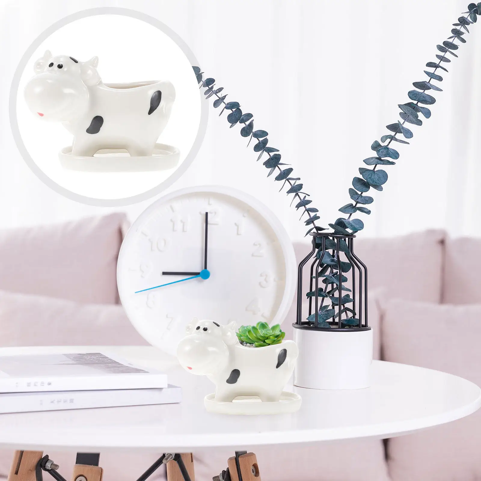 1Pcs Ceramic Resin Flower Pot Lovely Animal Adornment Desktop Garniture Creative Home Living Room Window Garden Decor