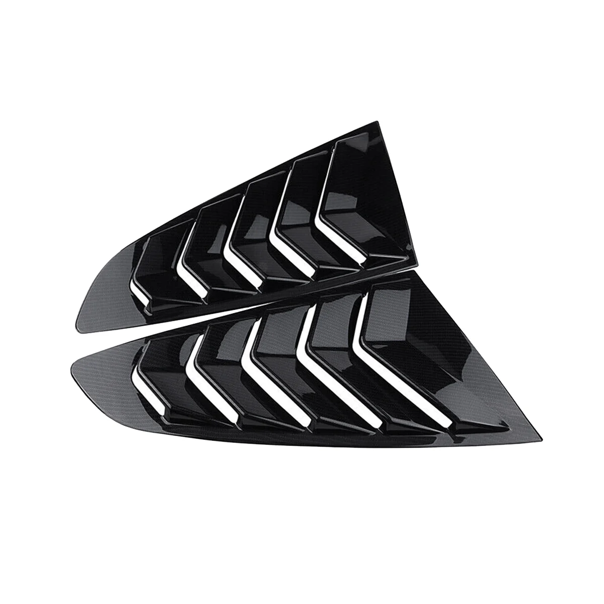 

Carbon Fiber Color 1/4 Rear Side Vent Quarter Window Louver Shutter Cover Trim for 2015-2022