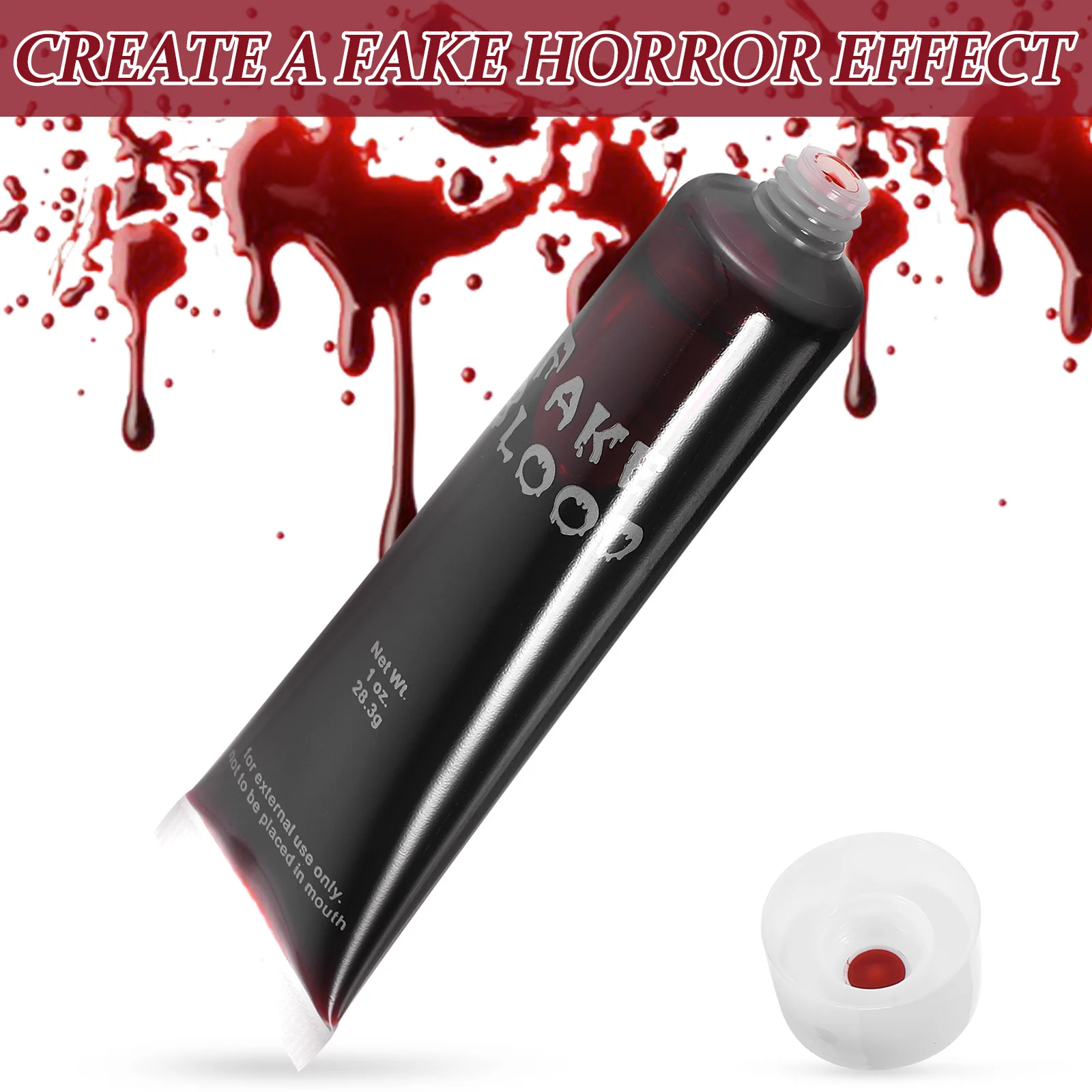 2 ขวดเลือดปลอมสำหรับแต่งหน้าฮาโลวีน สีแดง สำหรับแต่งหน้าซอมบี้ เอฟเฟกต์สยองขวัญ แผลเป็น รอยฟกช้ำ แกล้งคน