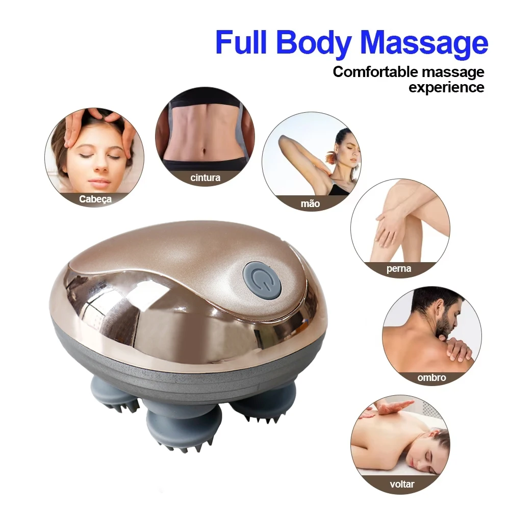 Multi-Purpose Electric Head Massager Scalp Vibration Scalp Massager  Kneading Head Massage Machine Daily Relax Rechargeable
