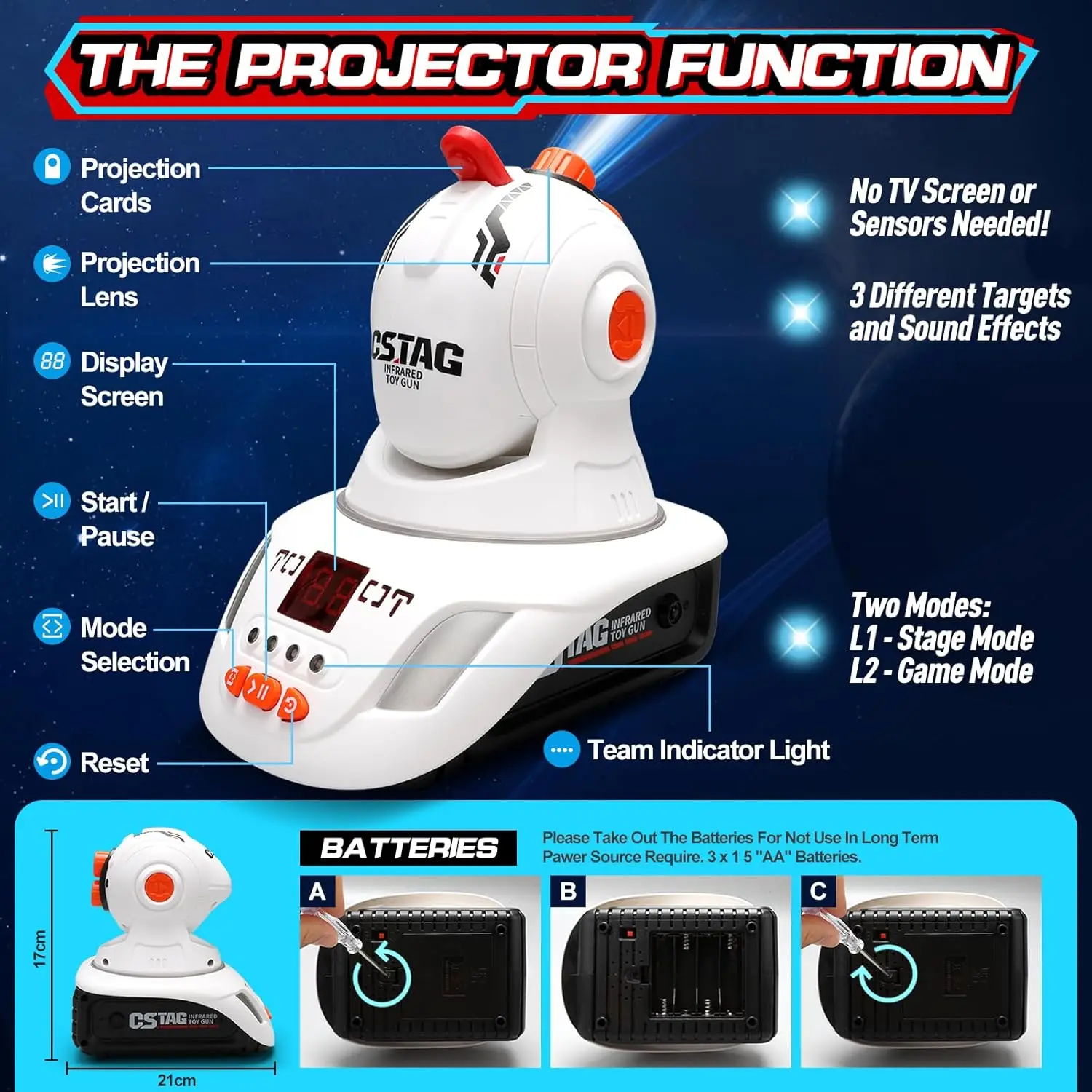 TVAOS projecteur d'étiquette Laser infrarouge jeu de tir 2 joueurs Mini ensemble d'étiquettes Laser pistolets jouet jeu d'intérieur pour enfants garçons filles cadeau