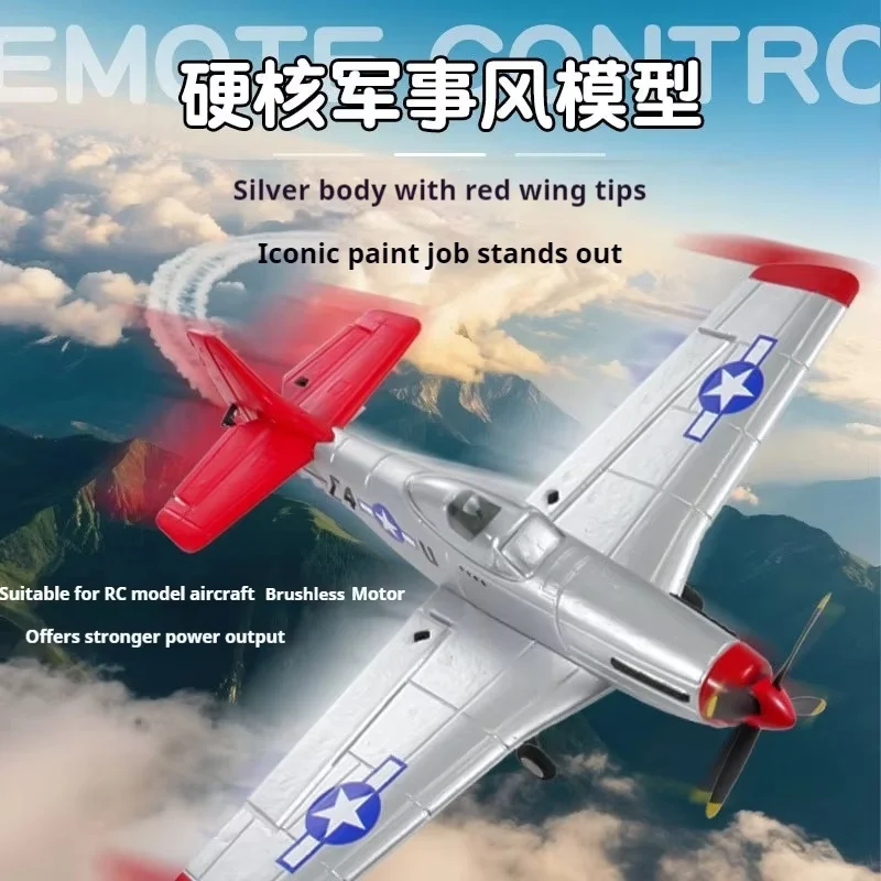 

New Remote Control Rc Fixed Wing Model Fx9501 Remote Control Aircraft Four Channel Brushless P51 Mustang Fighter Aircraft