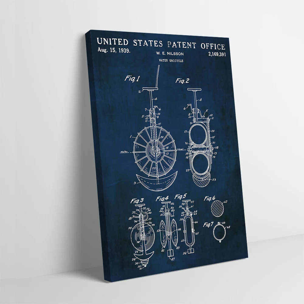 Blueprint 1939 Vintage Poster Customizable Printed Canvas Painting for Pictures Wall Art Interior Decoration Gaming Decor Room