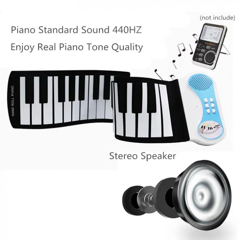 37 Keys Professional Silicon Flexible Hand Roll Up Piano Electronic Keyboard Organ Gift for Children Music Performance