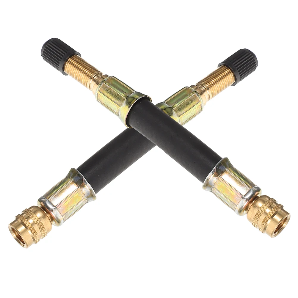 

2pcs Tire Valve Stem Extension 100Mm Durable Extension Hose For Dual Tires Easy Inflation Tool Universal Fit For Cars