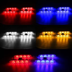 4 em 1 vermelho azul luzes estroboscópicas de emergência luzes da polícia 12v com controle remoto sem fio flash grade luz para carros caminhão van suv 10 principais vendas pisca amarok - №3