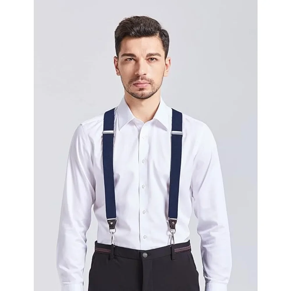 Hochleistungs-Hosenträger für Herren hosen 3,5 cm 4 Dreh haken verstellbare elastische Hosenträger für Erwachsene Elegantes Party hochzeits zubehör