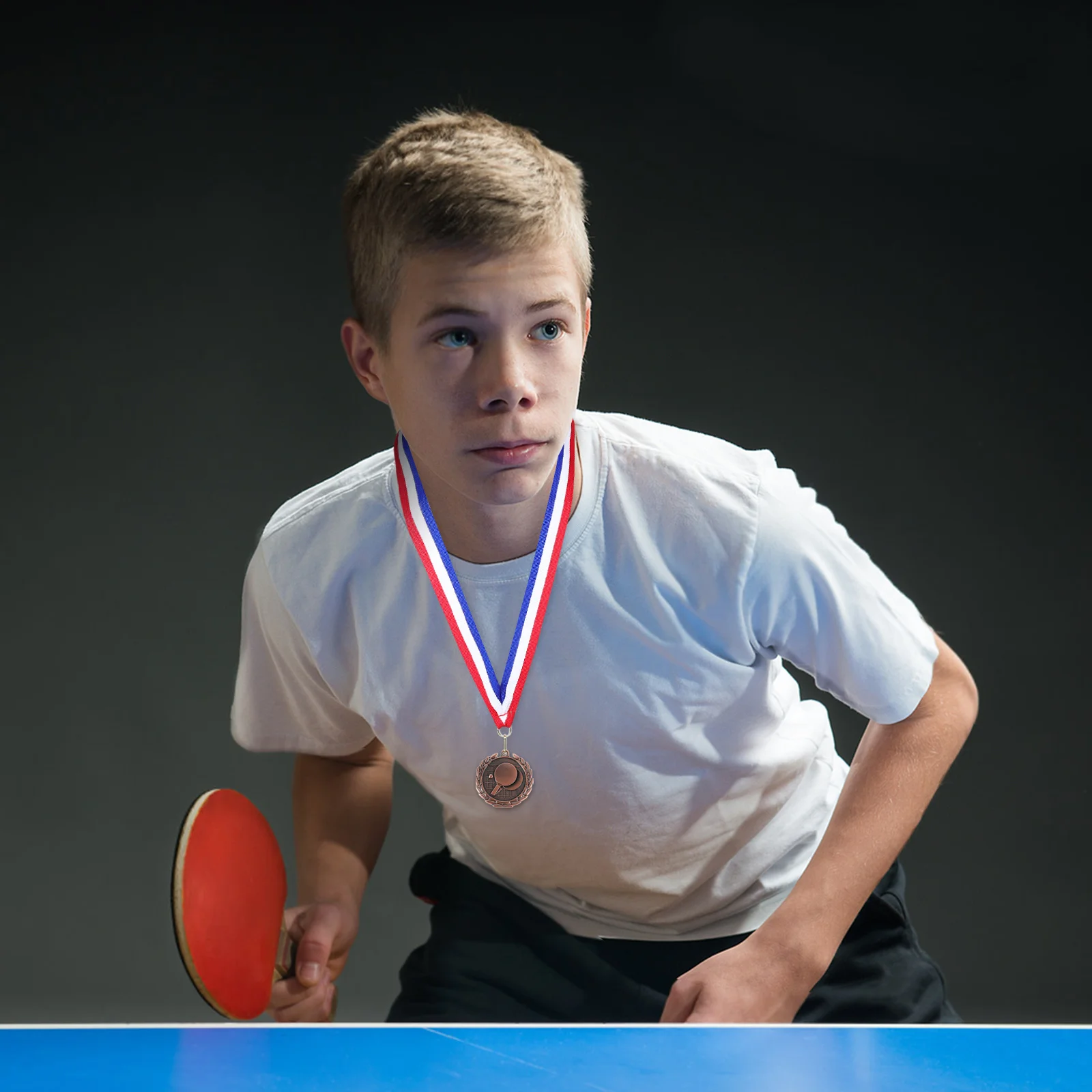 เหรียญรางวัลโลหะ สำหรับการแข่งขันกีฬาปิงปอง พร้อมริบบิ้น ทำจากโลหะผสมสังกะสี สำหรับมอบเป็นรางวัล