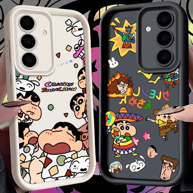 Anime Crayons-Shin-chans Cute S24FE Phone Case For Samsung Galaxy S24 S23 S21 S20 Fe S25 Ultra S22 Plus 5G Shockproof Back Cover