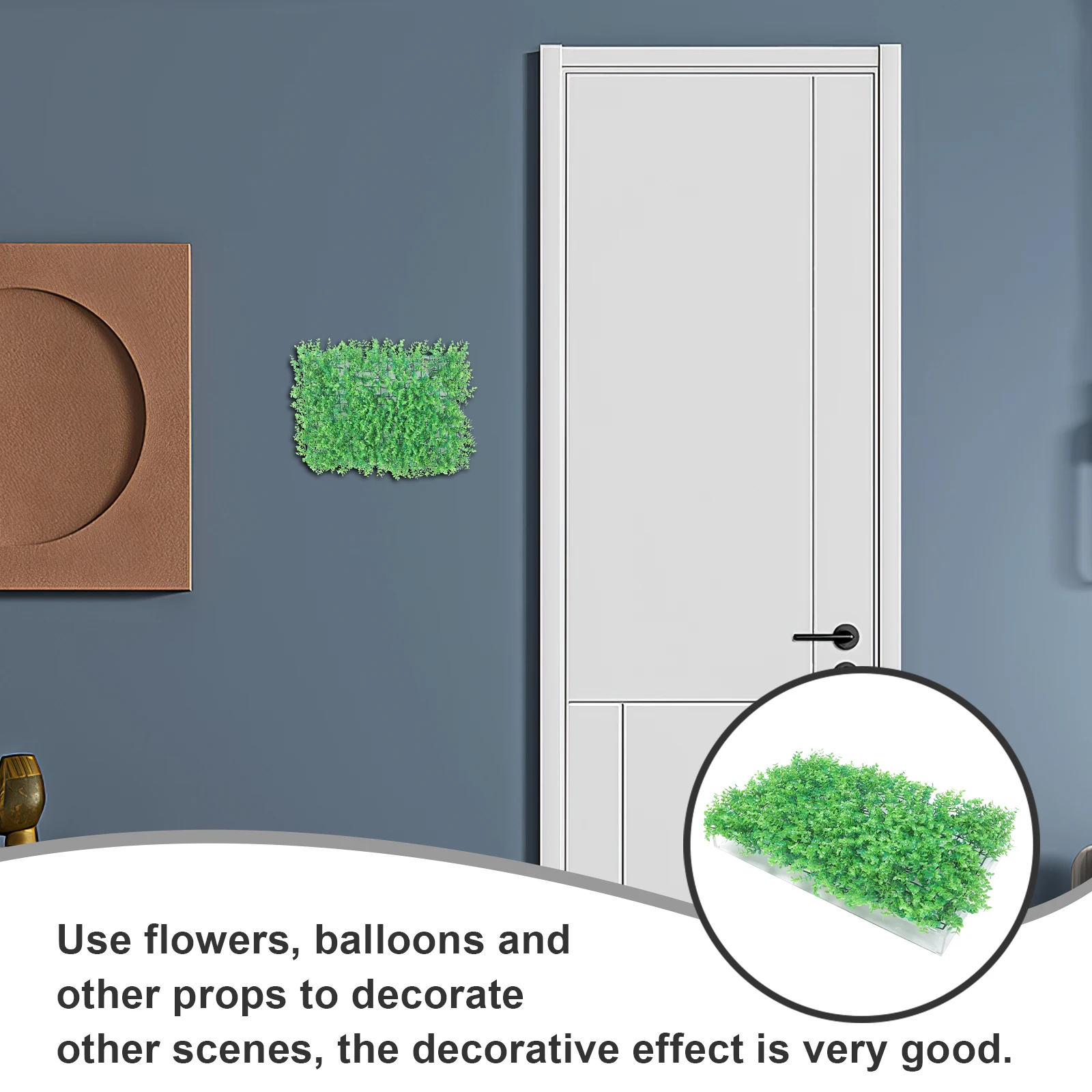 

Artificial Plant Wall Panels Greenery Decor Outdoor Indoor Fake Grass Turf Background Lawn Hanging Plants Plastic Durability