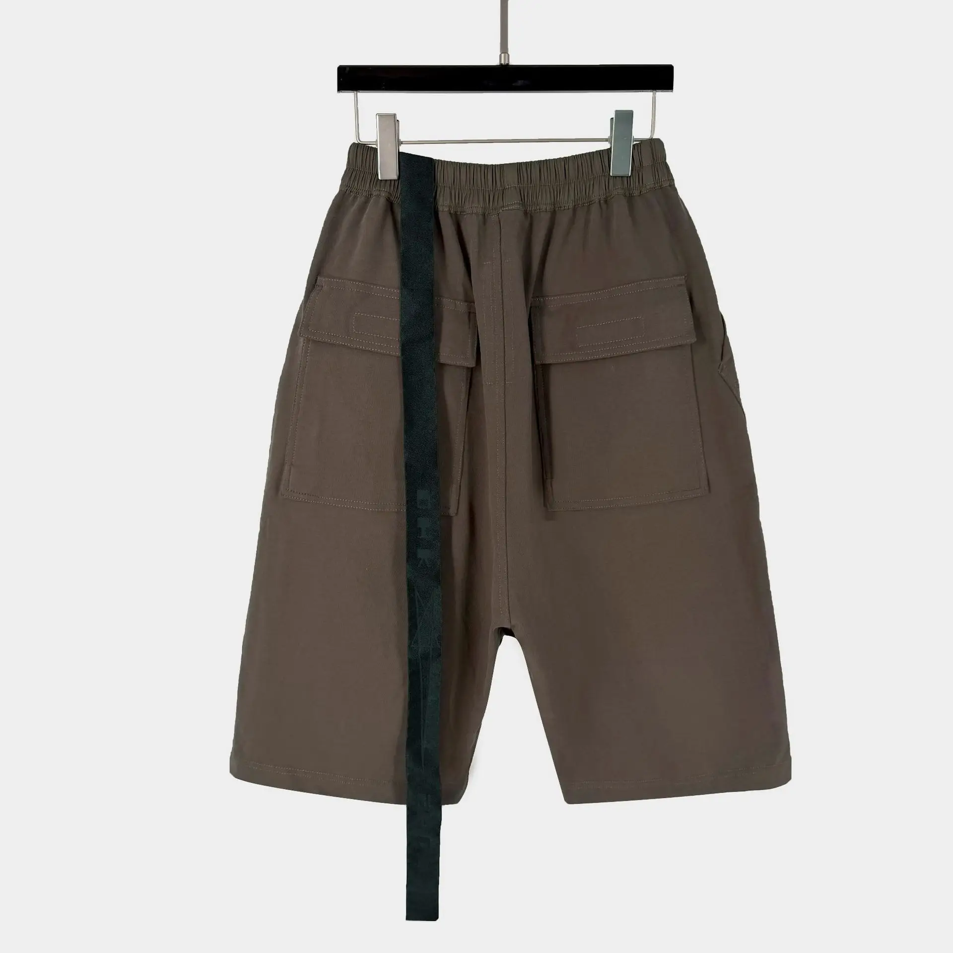 High Street RO Dark Style Men's Shorts Men's Simple Solid Color Basic Style Casual Five Point Loose Shorts Hip-hop